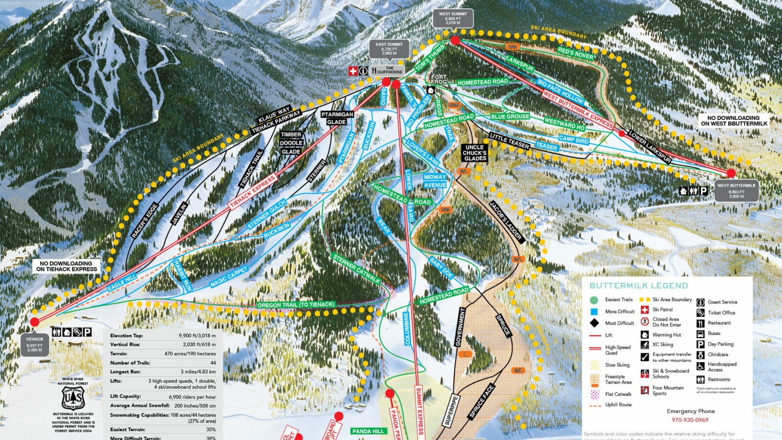 Pistekaart Aspen Snowmass