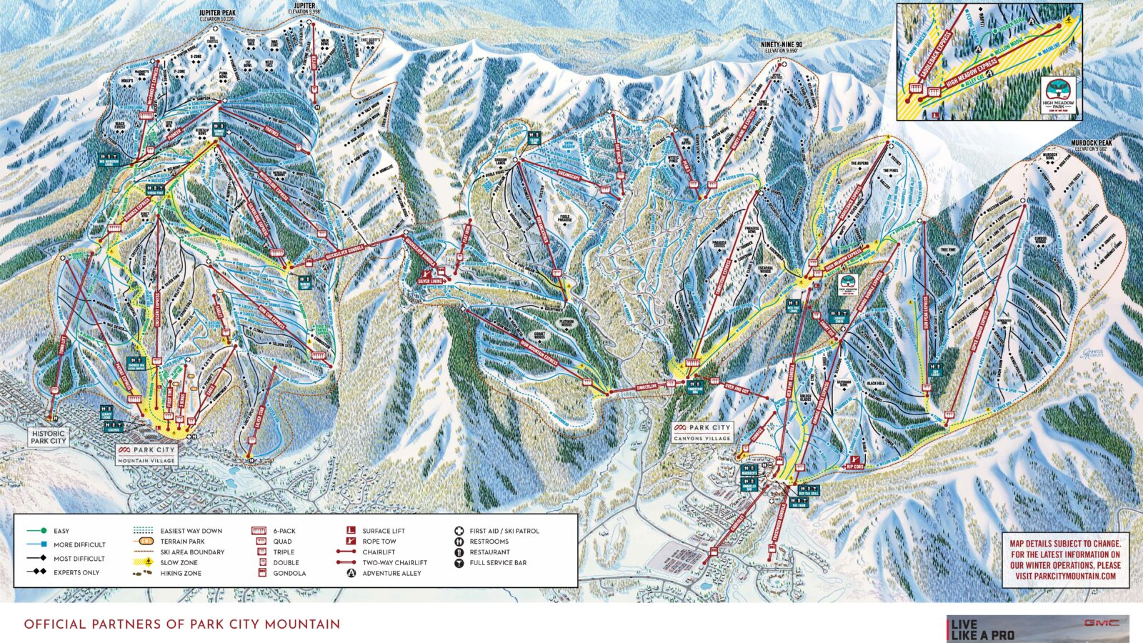 Pistekaart Park City Mountain Resort