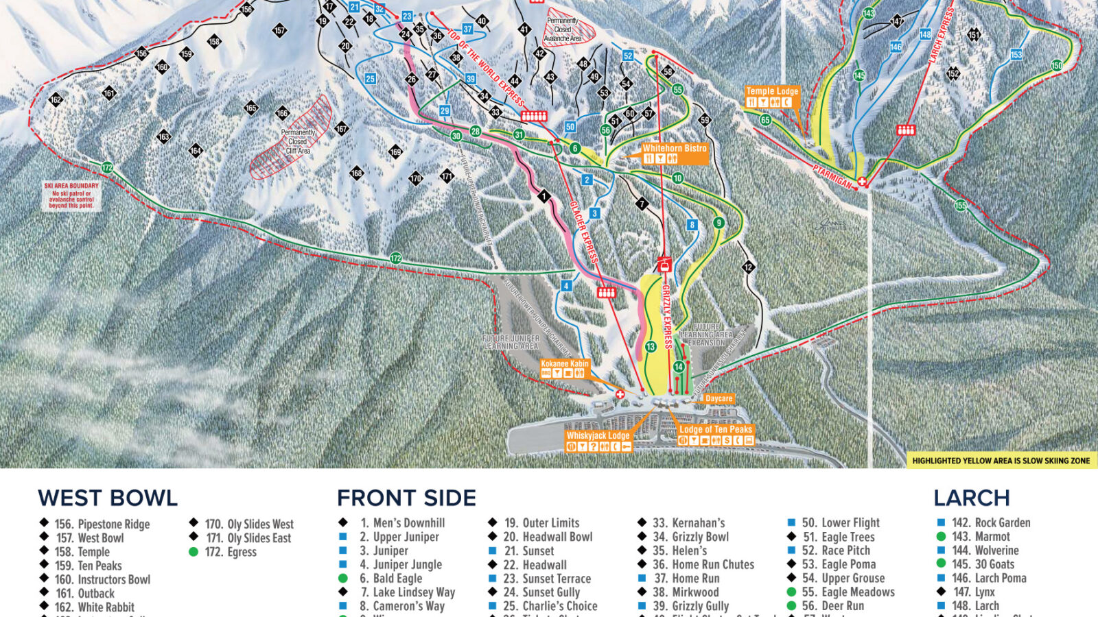 Pistekaart SkiBig3 – Banff & Lake Louise