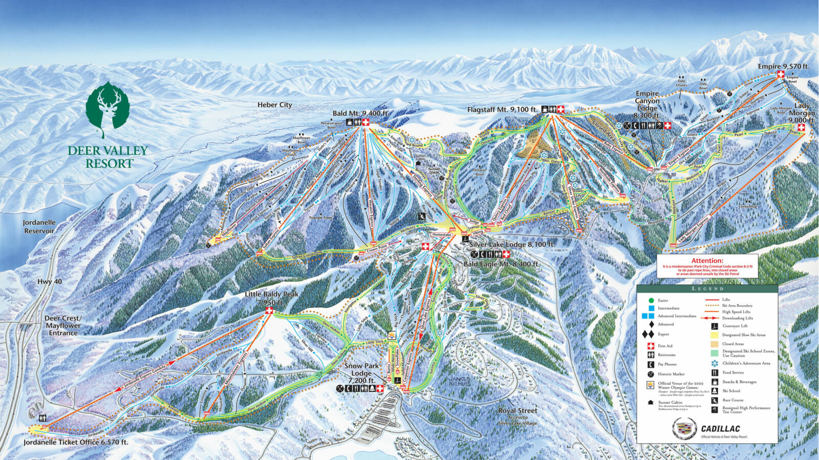 Pistekaart Deer Valley Resort